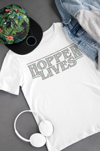 Load image into Gallery viewer, HOPPER LIVES Stranger Things Inspired 80’s Retro Pattern Unisex White